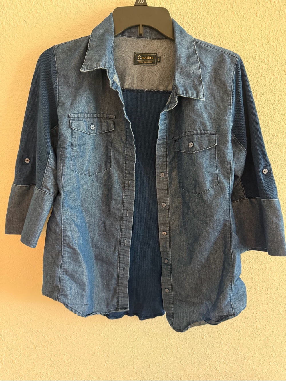 Cavalini Denim Jacket in Blue with Gold Label